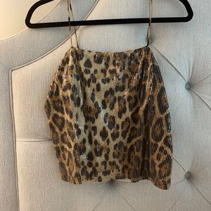 Sequin cheetah print tank